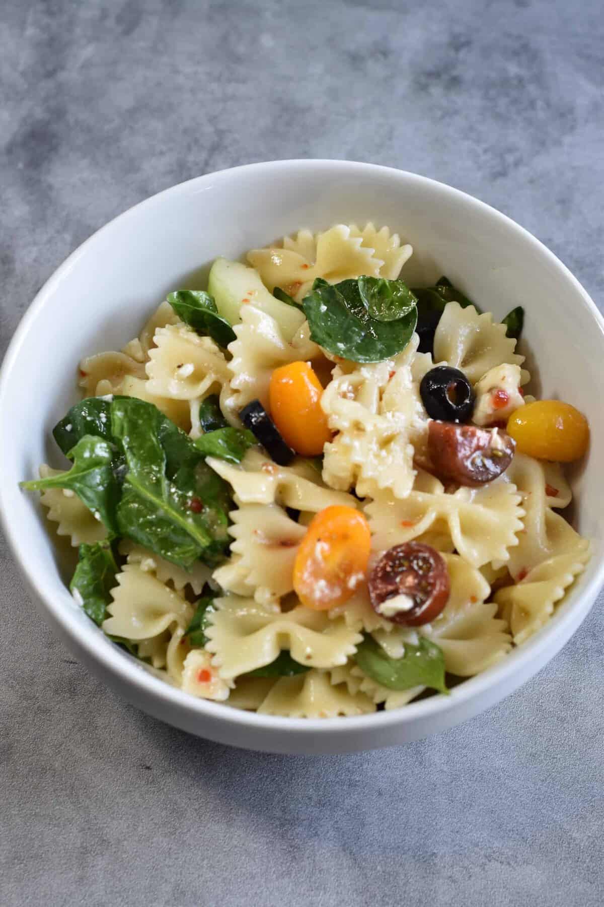 greek pasta salad tall