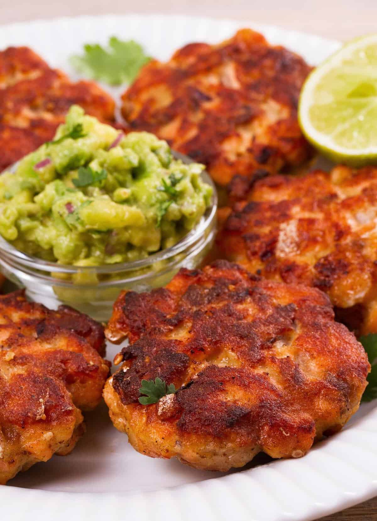old fashioned salmon patties on plate